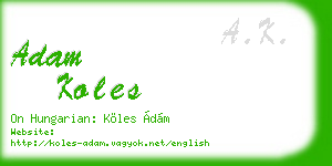 adam koles business card